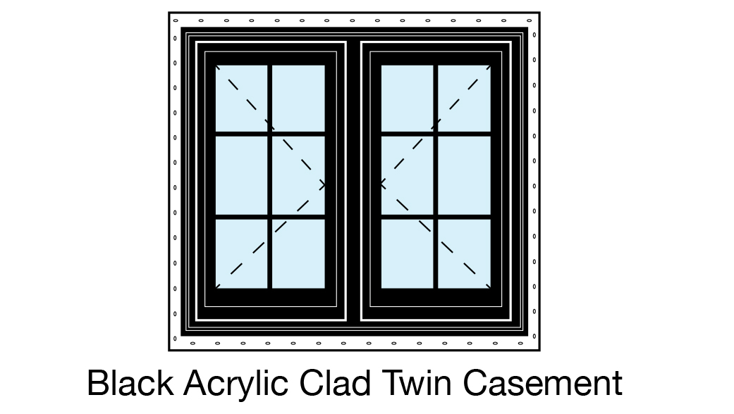 Black Acrylic Clad Single Casement